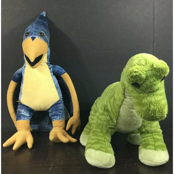 Build-A-Bear -Dinosaur Set - Brachiosaurus & Pterodactyl - Blue & Green Plushies - Picture 1 of 6